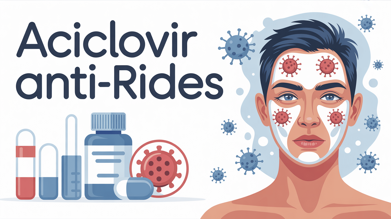 Aciclovir anti rides avis illustration vectorielle informative