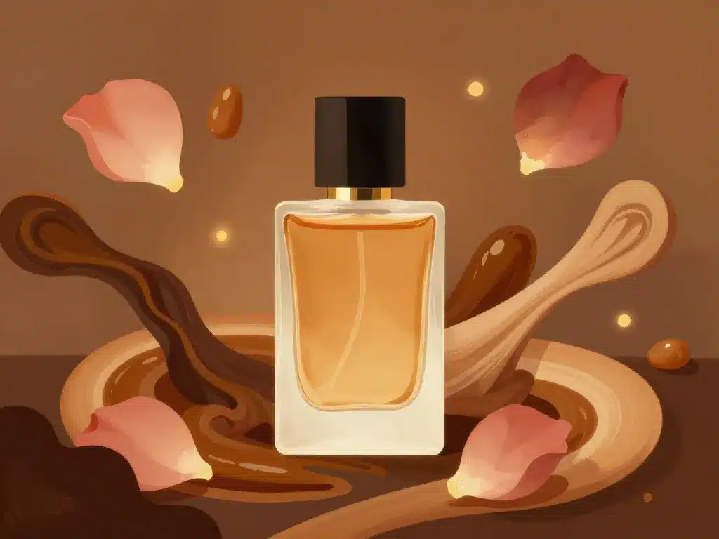 flacon arabian oud resala avec oud rose caramel illustration