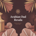 visuel oriental luxueux avec flacon arabian oud resala ambiance parfum
