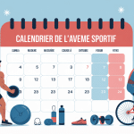 calendrier de l avent homme sportif avec silhouettes sportifs et calendrier