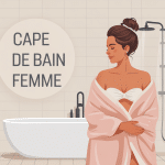 cape de bain pour femme enveloppante dans salle de bain zen