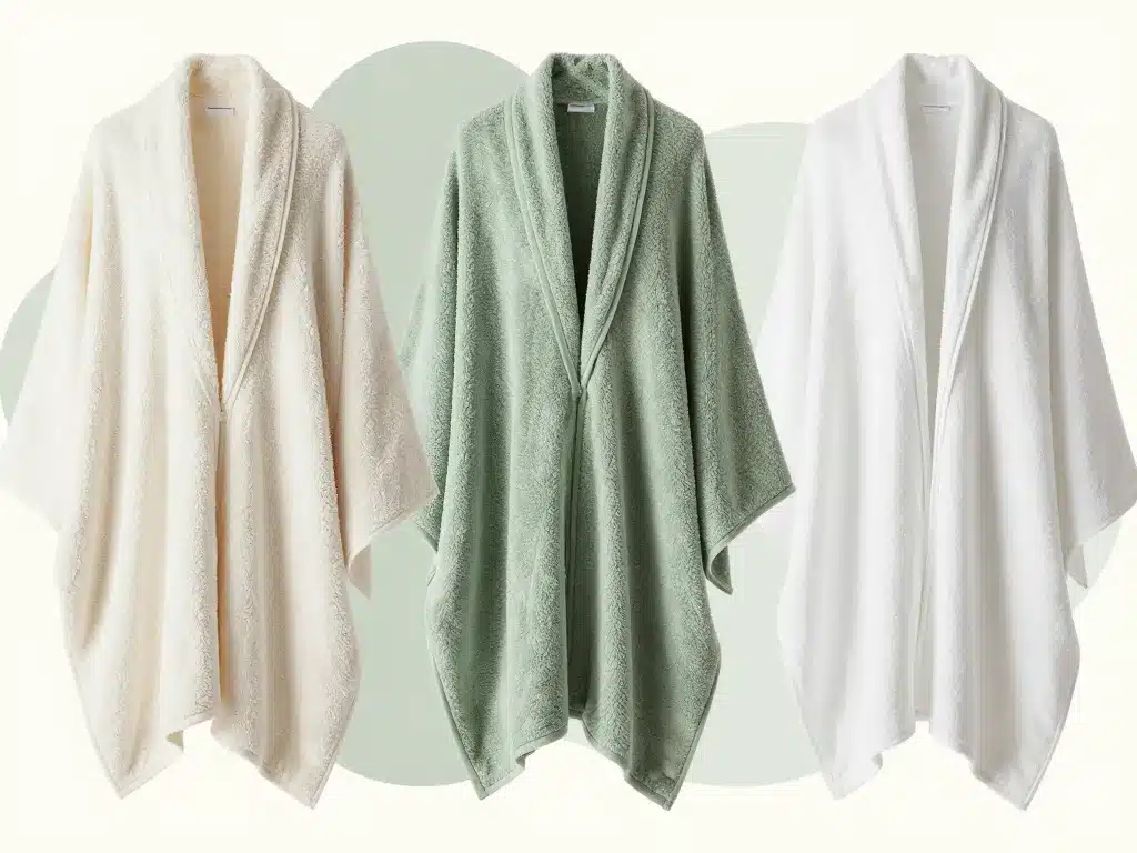 cape de bain pour femme matières coton bambou microfibre