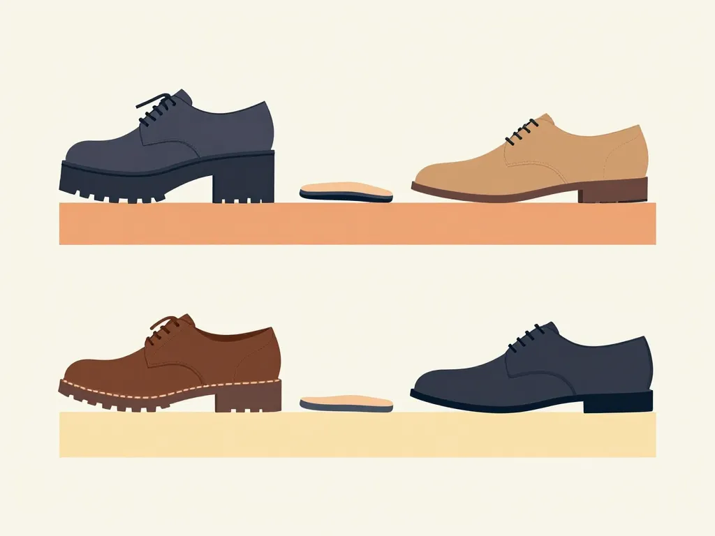 diagramme types de chaussure homme pour grandir