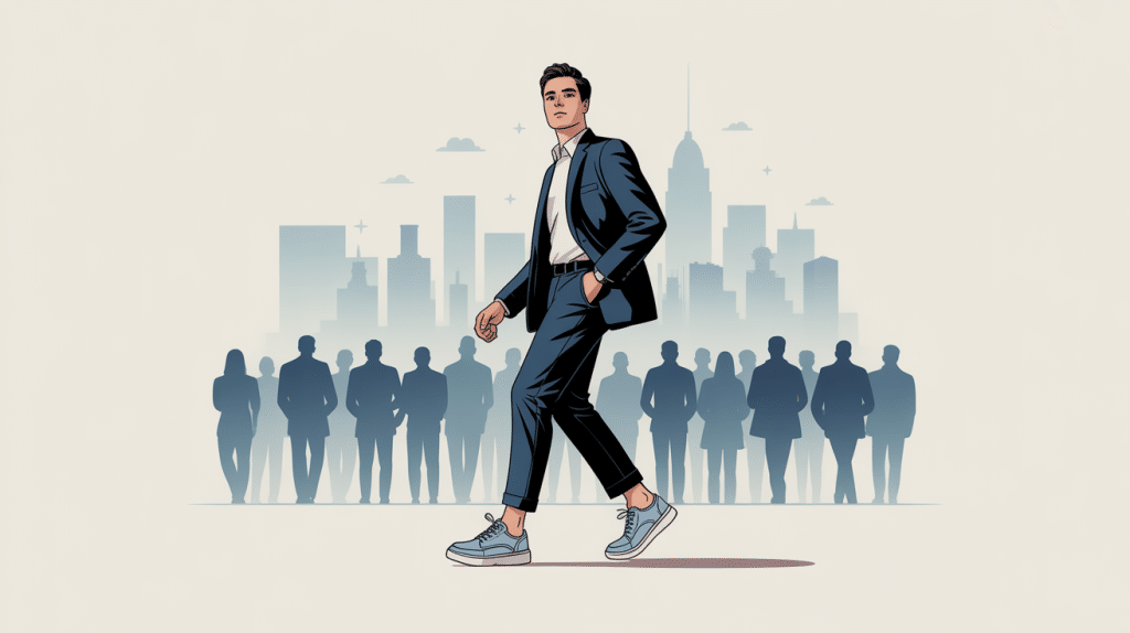 illustration chaussure homme pour grandir style urbain