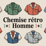Illustration chemise retro homme vintage années 50 à 90
