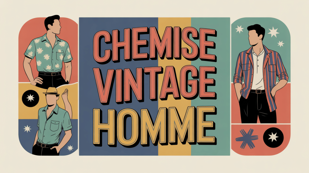 illustration chemise vintage homme styles rétro silhouettes