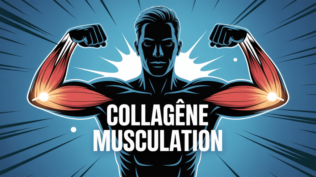 illustration collagène musculation silhouette haltères articulation