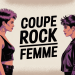 Illustration coupe rock femme styles coiffures modernes