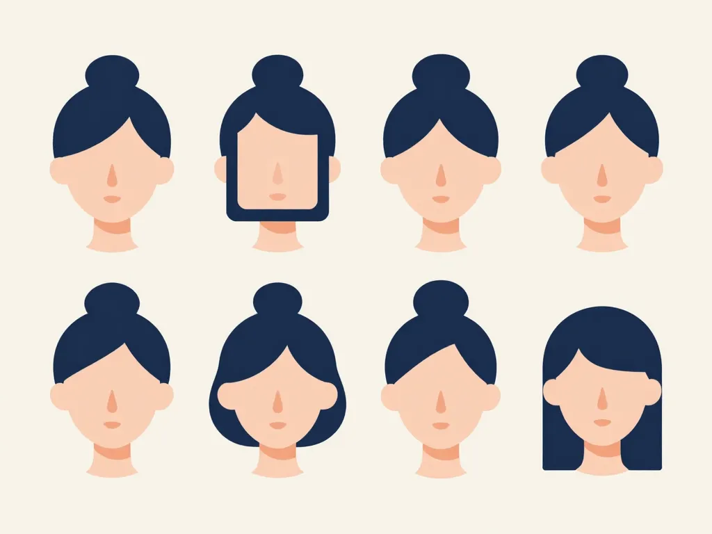 Schéma coupe rock femme pour différents visages et cheveux