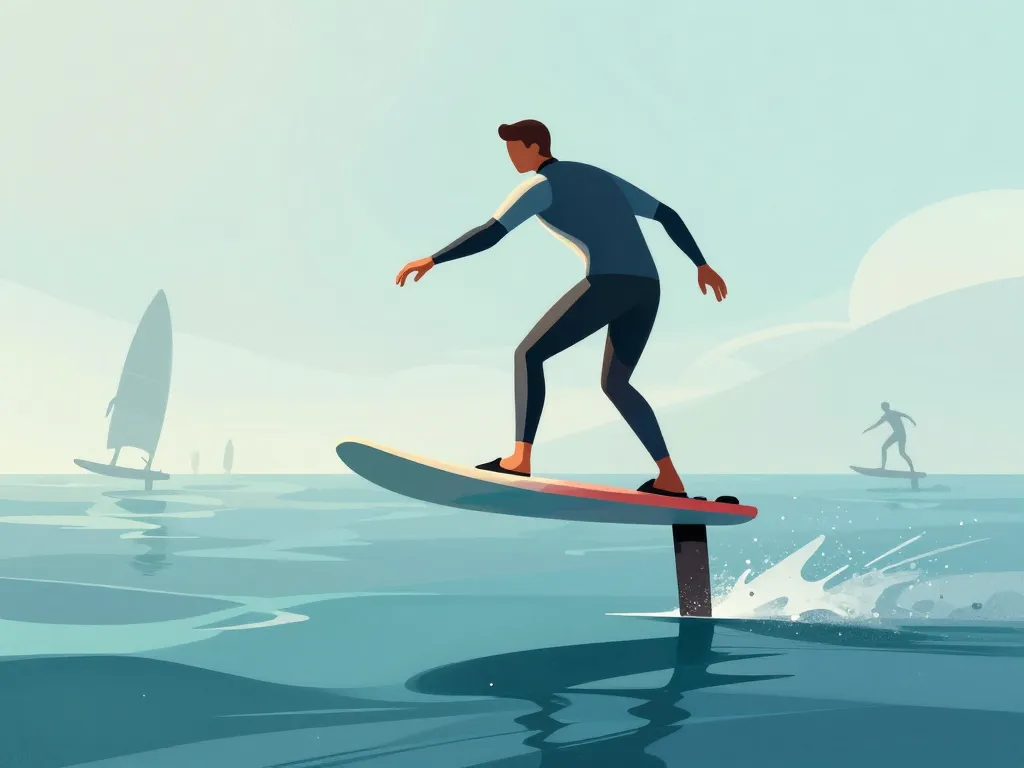 foil surfers glissant sur surf foil moderne