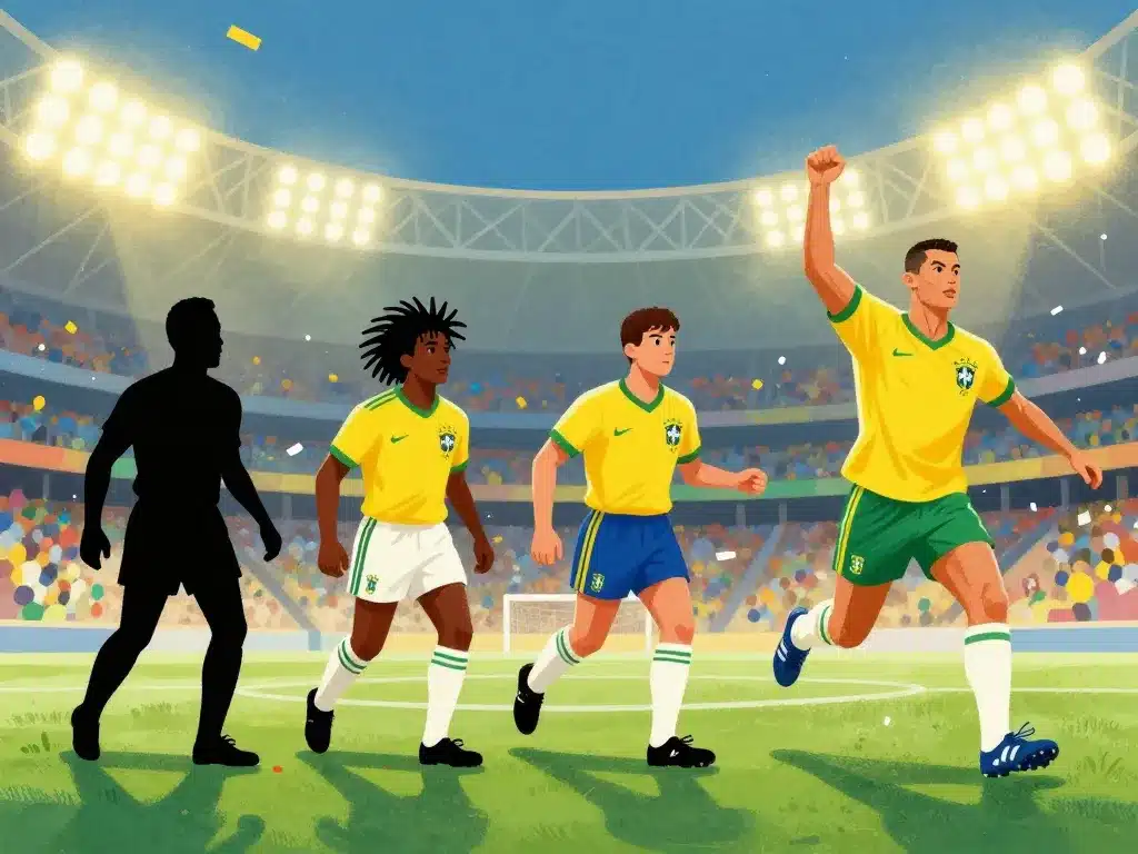 Timeline grands noms du footballeur brésilien célèbre