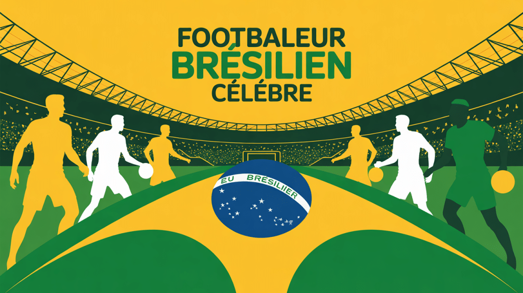 Illustration globale footballeur brésilien célèbre ambiance festive