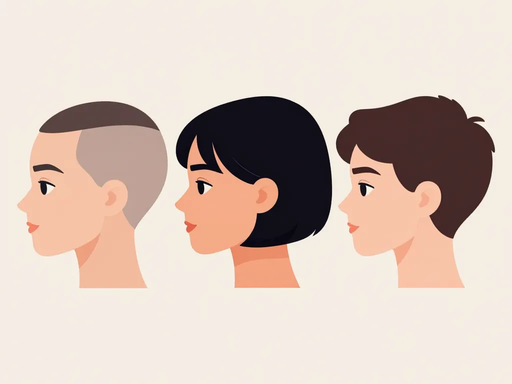 diagramme styles coupe garçonne ultra courte femme tondeuse