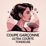illustration coupe garçonne ultra courte femme tondeuse moderne