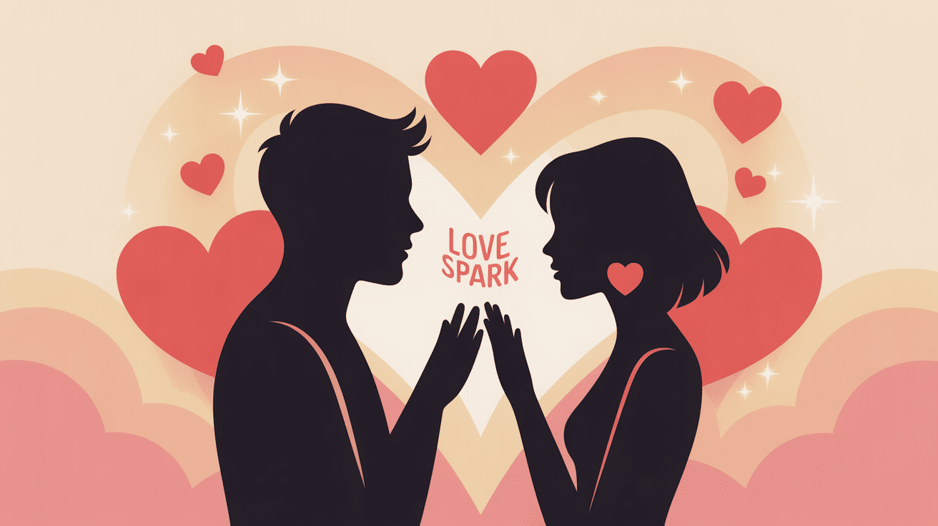 love spark duo silhouettes étincelles ambiance amoureuse