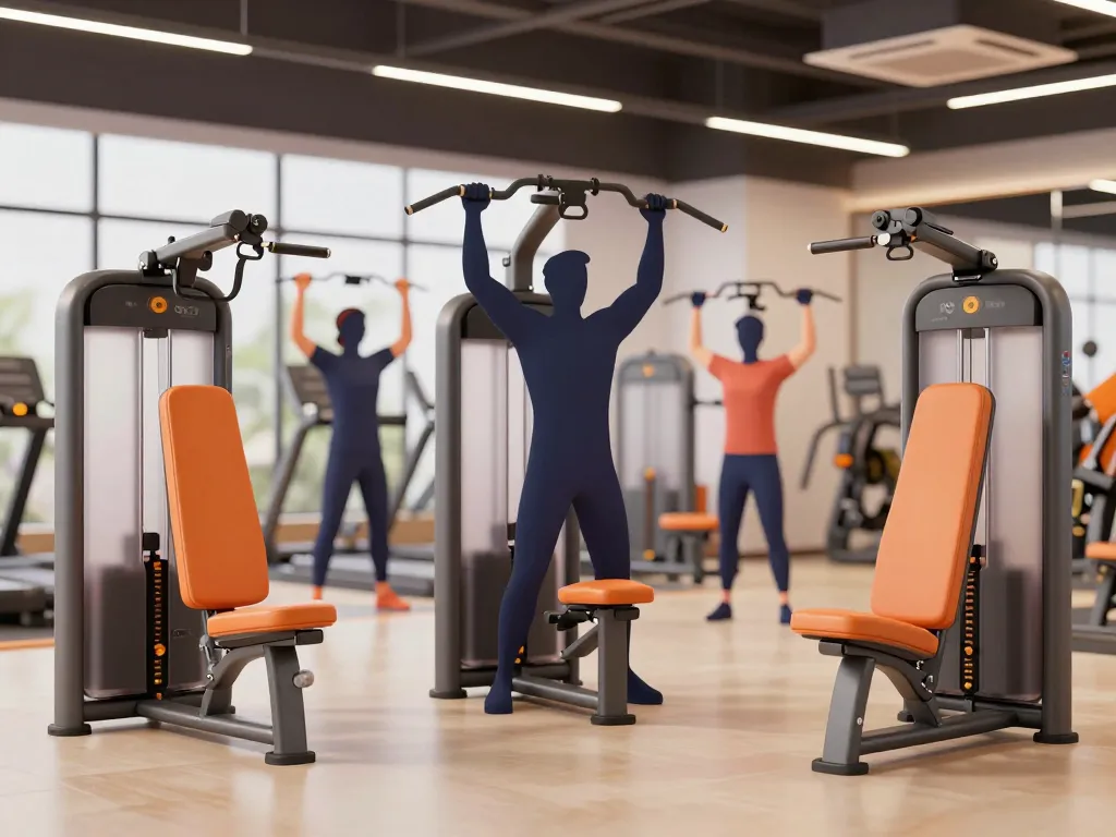 principales machines abdos salle de sport en action