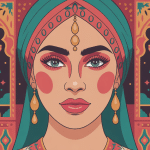 illustration maquillage marocain élégant et raffiné