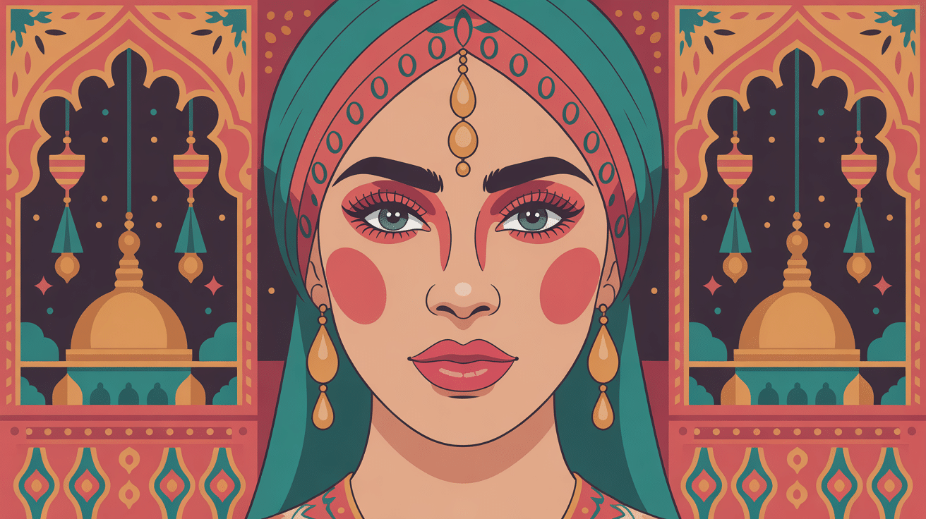 illustration maquillage marocain élégant et raffiné