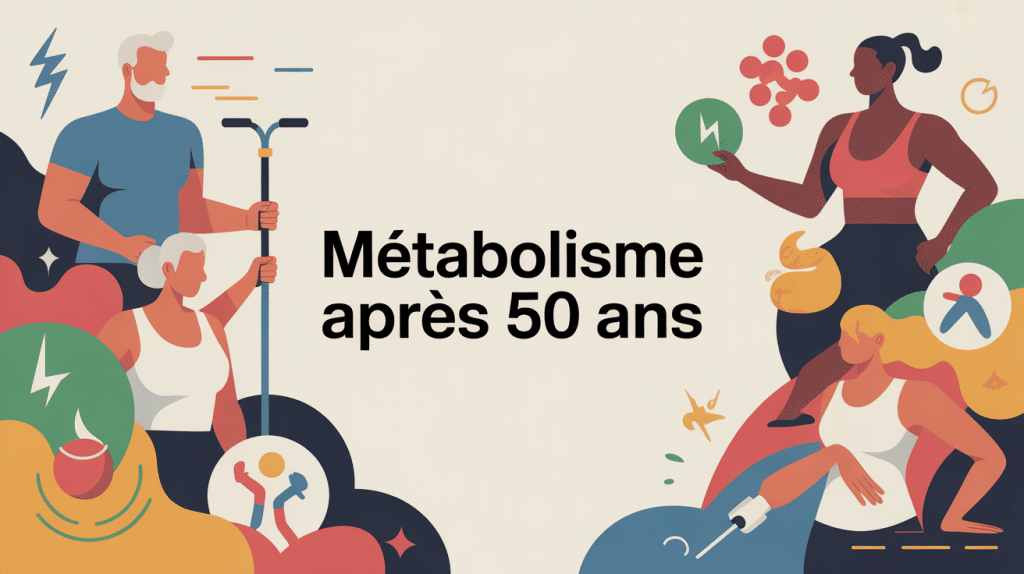 illustration métabolisme après 50 ans silhouettes énergie