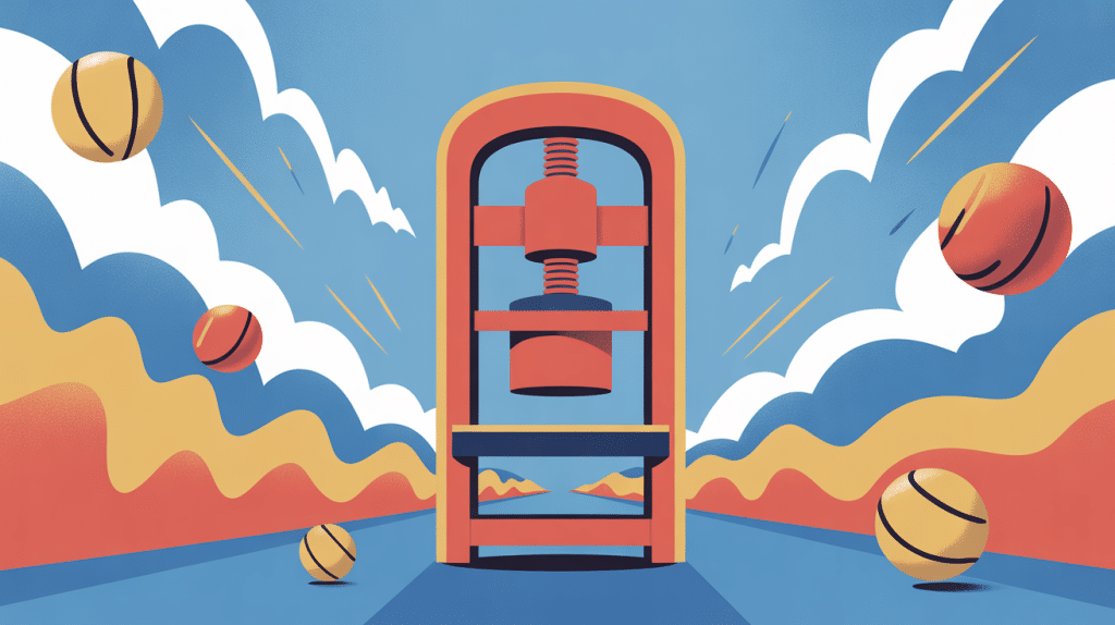 illustration stylisée de mollet a la presse