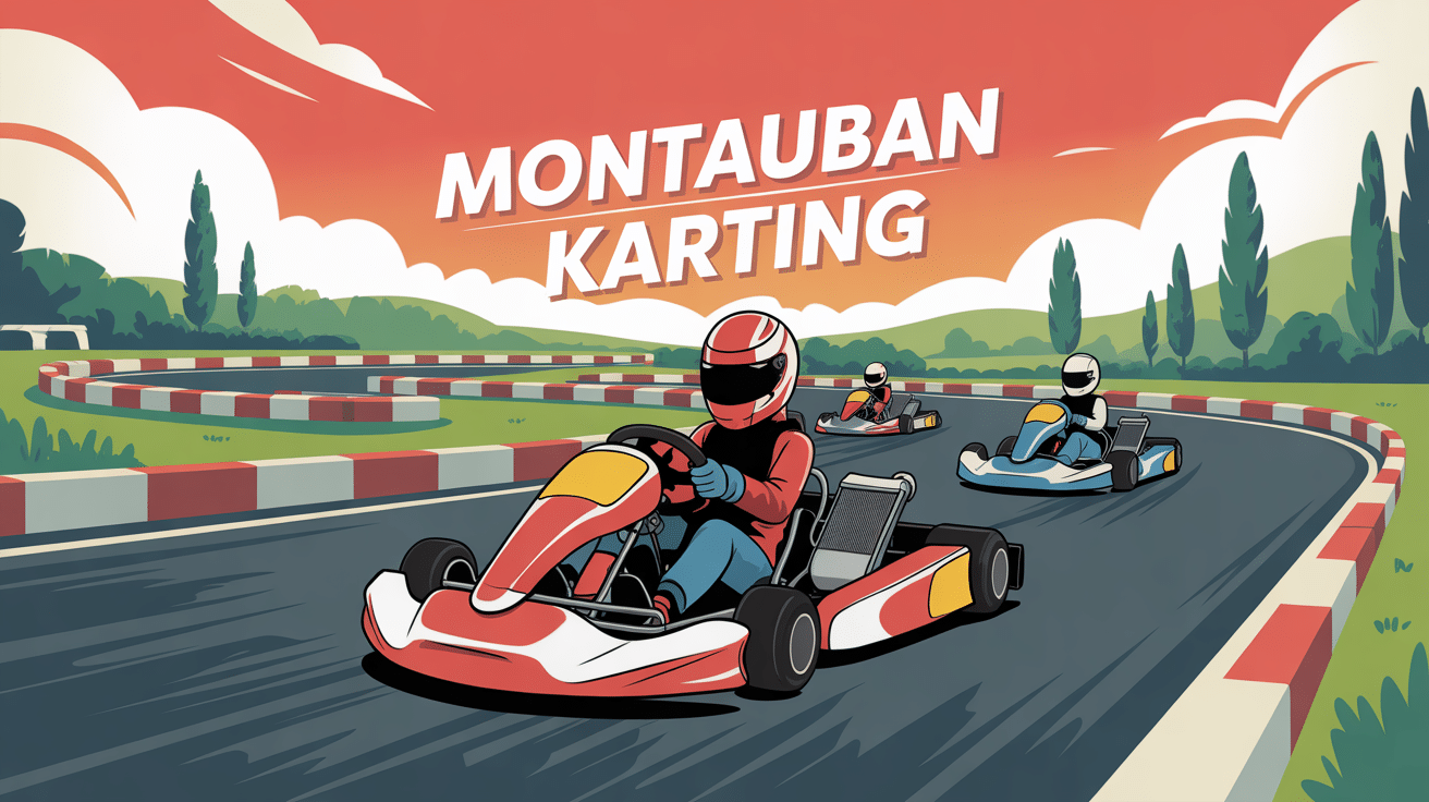 illustration montauban karting piste sinueuse 3d