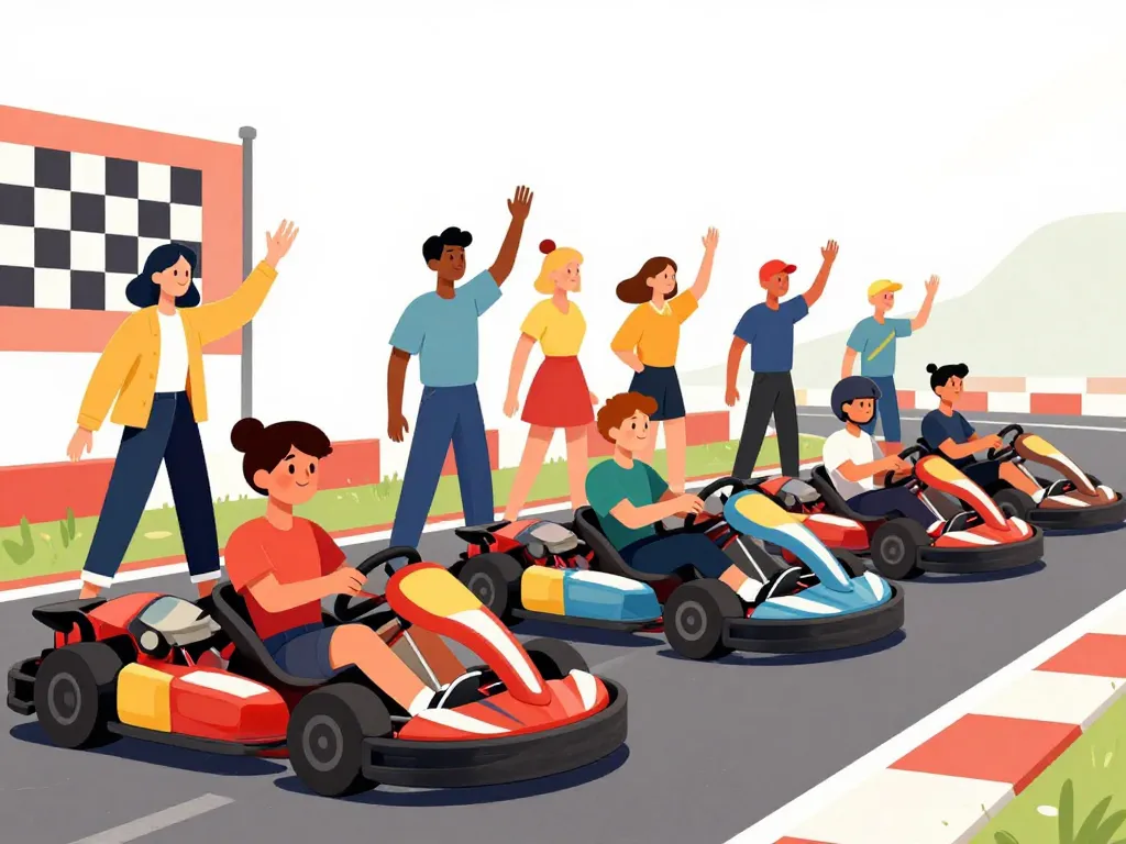 groupe participants montauban karting départ course