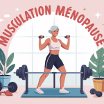 Femme mature musculation ménopause illustration positive