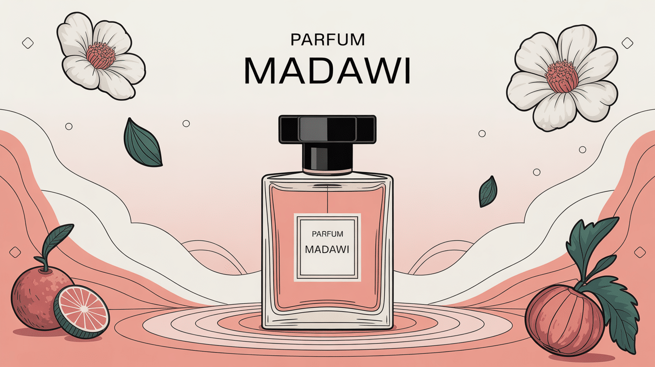illustration flacon parfum madawi style oriental moderne