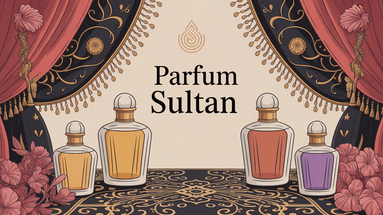 Illustration parfum sultan ambiance orientale élégante