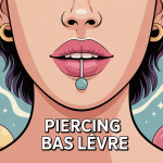 illustration moderne piercing bas levre