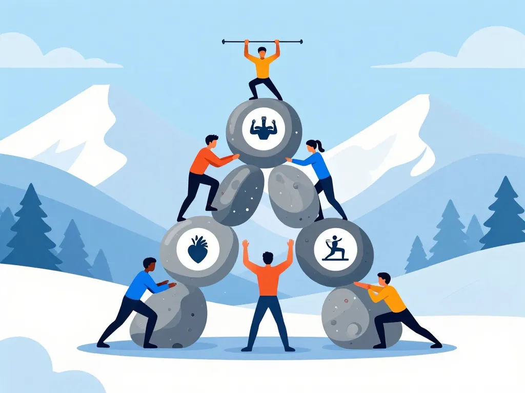 illustration base solide preparation physique pour le ski