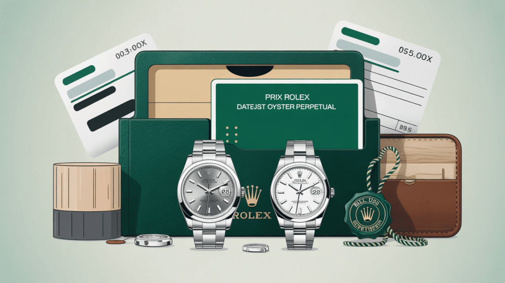 prix rolex datejust oyster perpetual illustration estimation