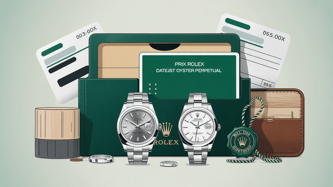prix rolex datejust oyster perpetual illustration estimation