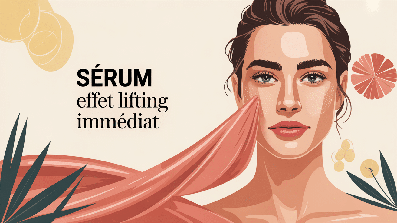 sérum effet lifting immédiat avis image visage stylisé lumineux