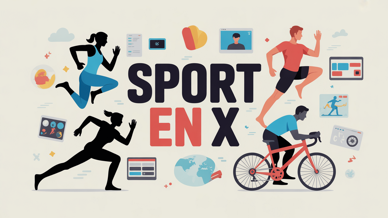 illustration sport en x silhouettes activités numériques
