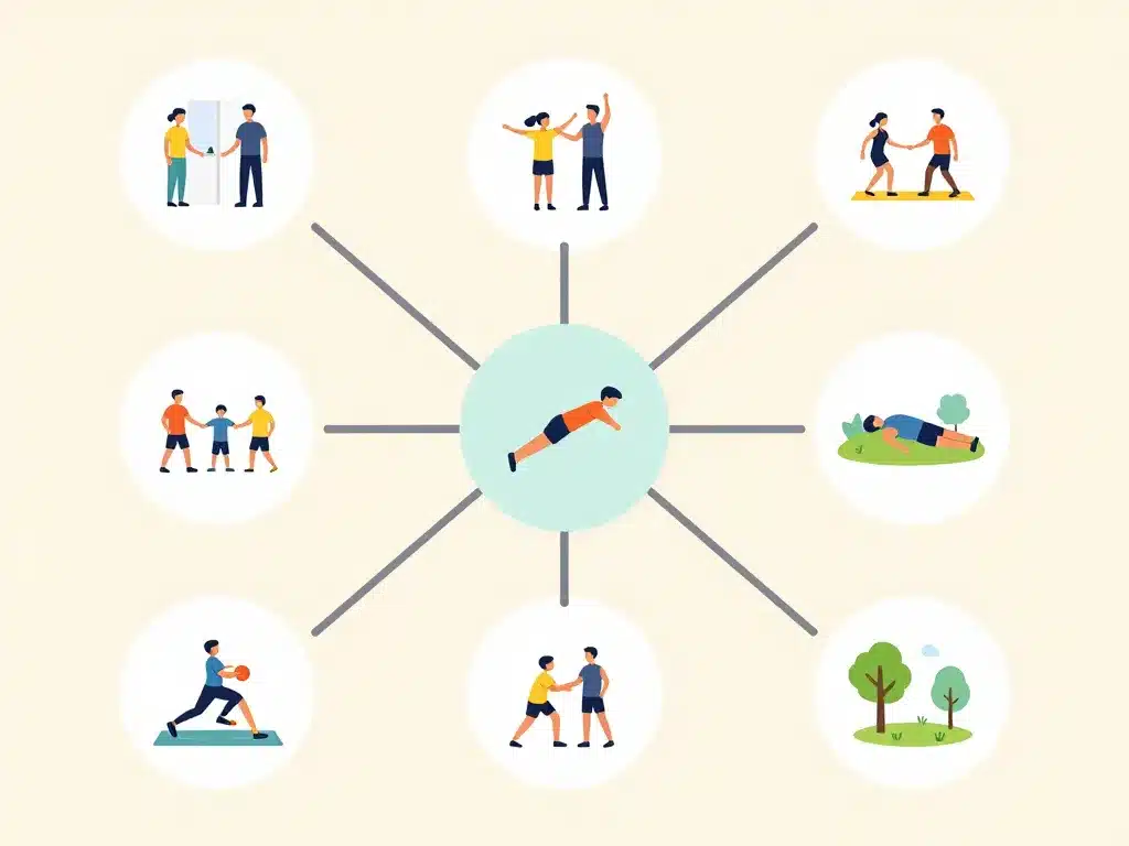 schéma sport en x routine équilibrée