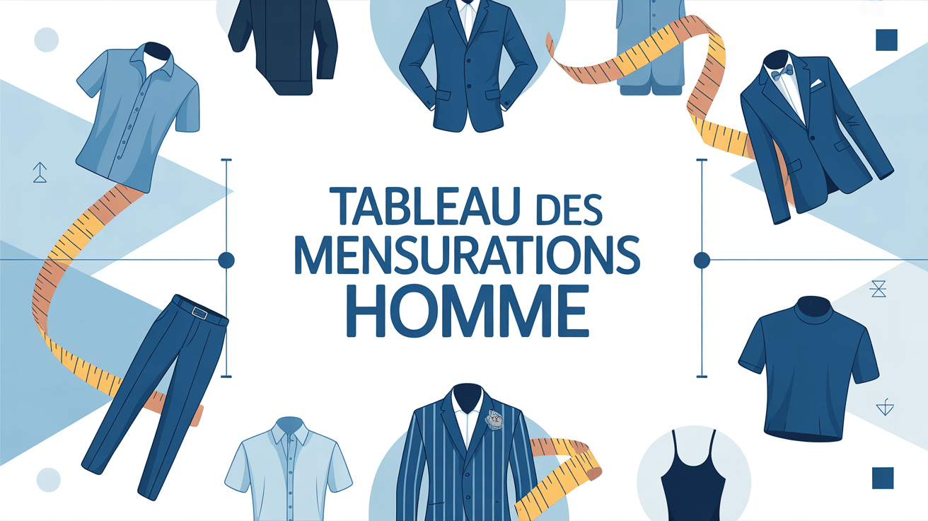 tableau des mensurations homme illustration guide