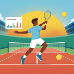 illustration taper moyen tennis graphiques statistiques
