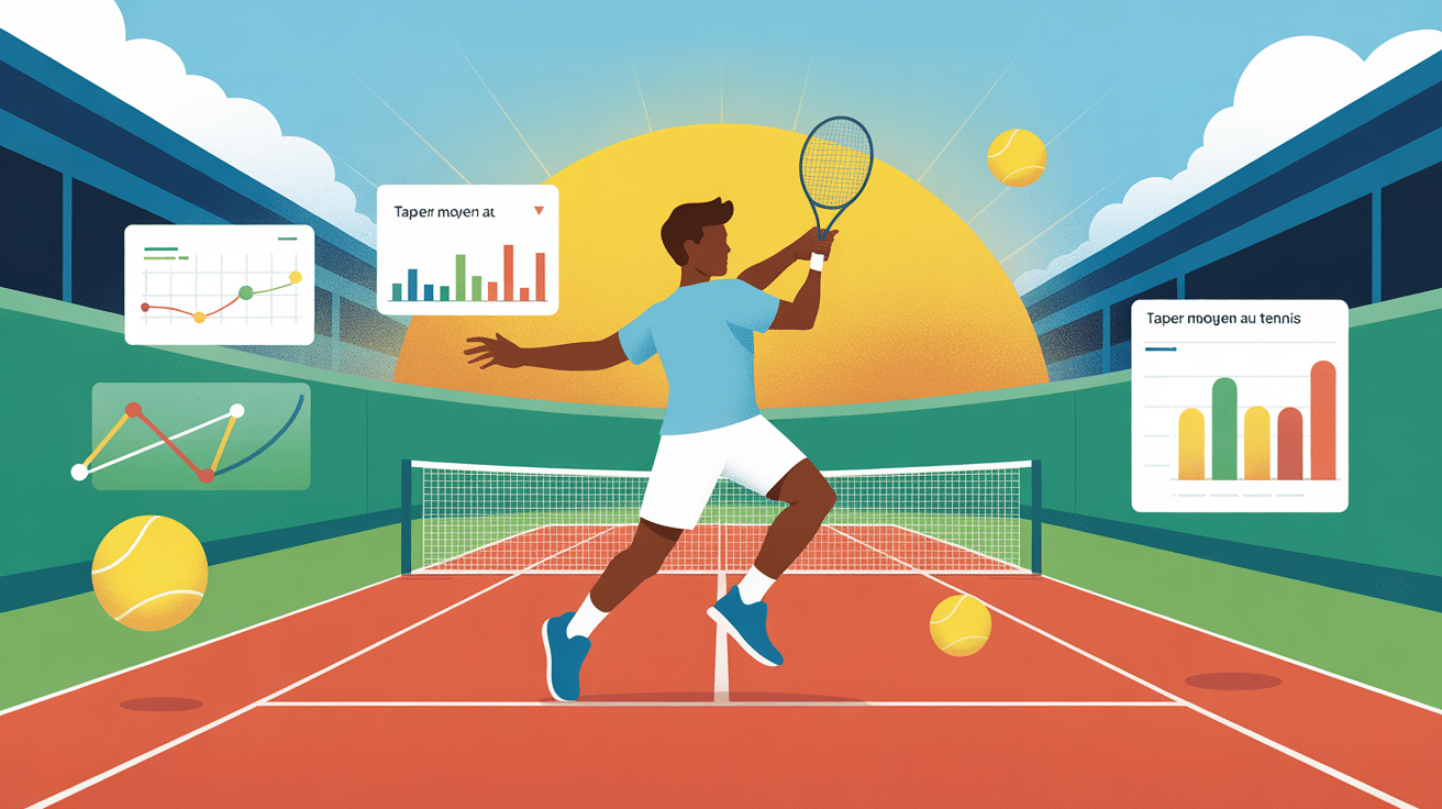 illustration taper moyen tennis graphiques statistiques