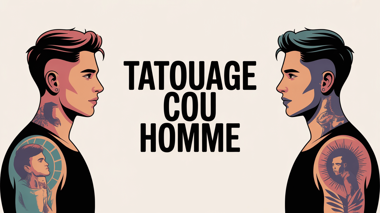 Illustration tatouage cou homme signification ambiance moderne