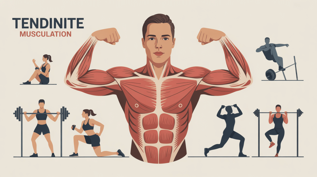 illustration vectorielle tendinite musculation bras tendons
