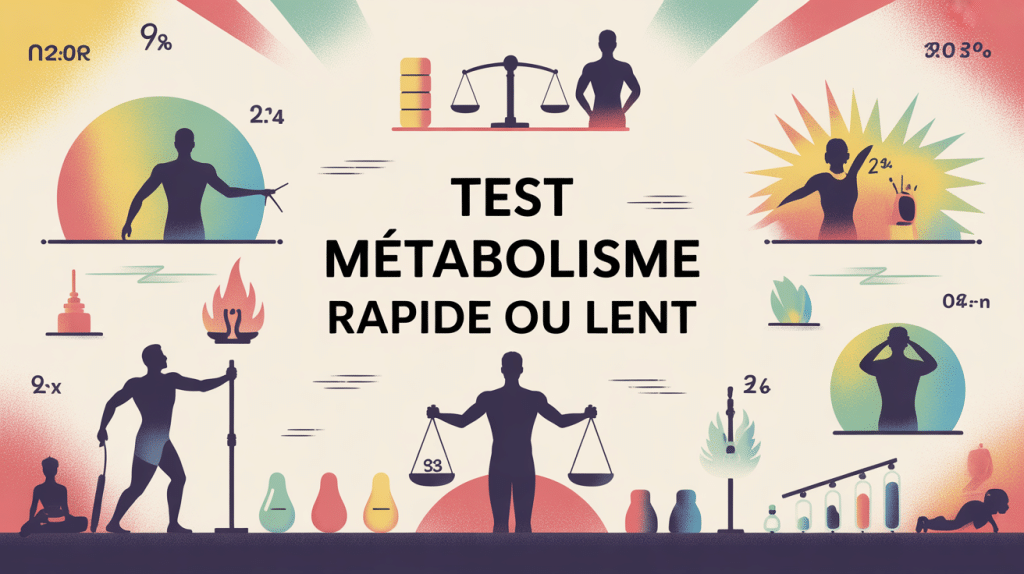 test métabolisme rapide ou lent illustration silhouettes énergie