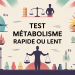 test métabolisme rapide ou lent illustration silhouettes énergie