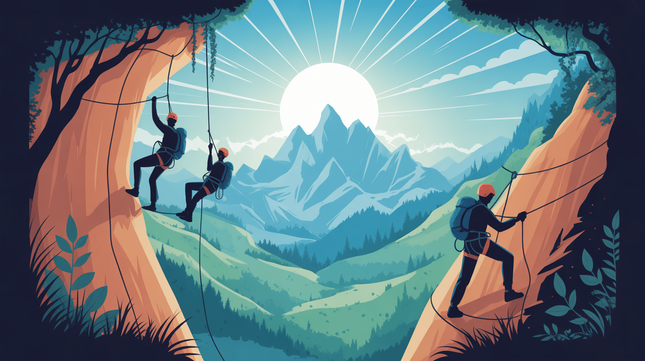 illustration vectorielle via ferrata de Liaucous panorama