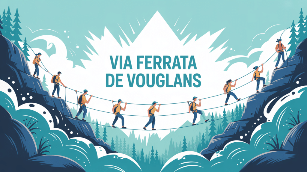 Illustration via ferrata Vouglans falaise et lac