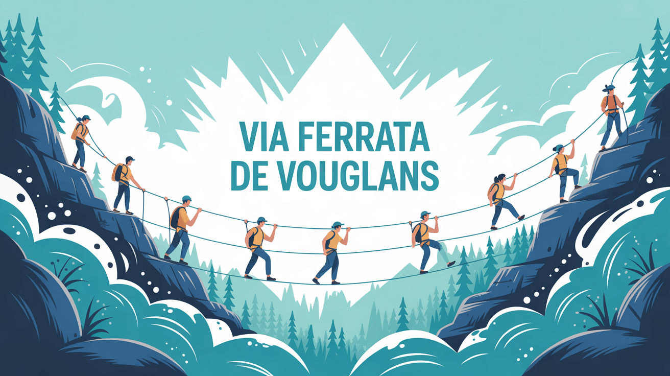Illustration via ferrata Vouglans falaise et lac