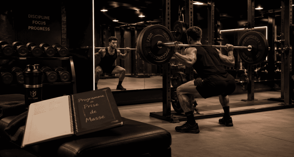 programme prise de masse debutant squat salle de sport
