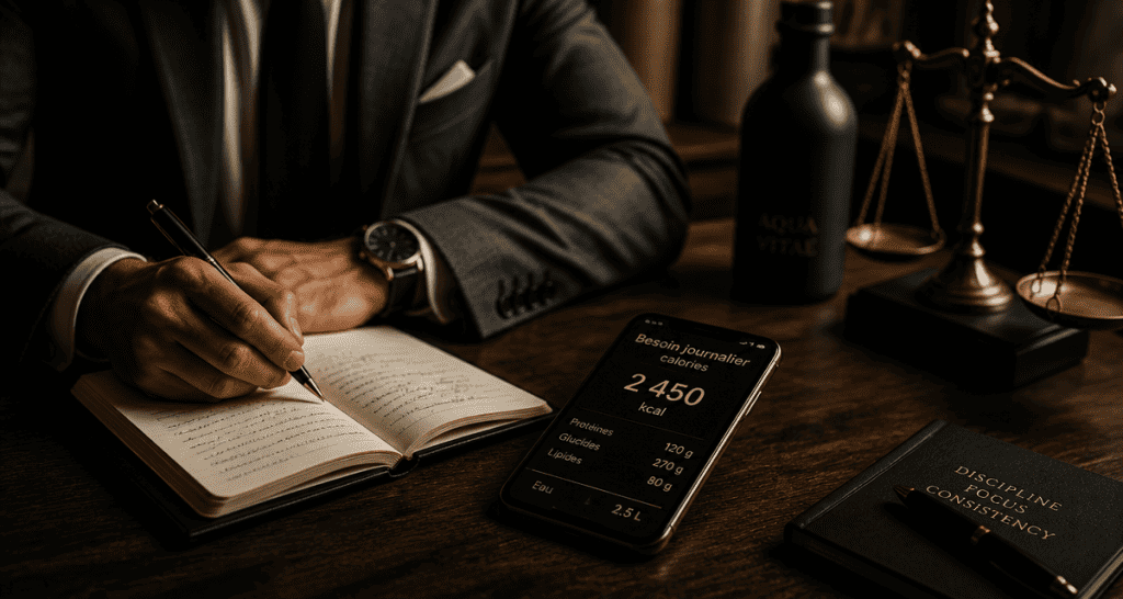 Besoin journalier calories calcul sur smartphone et carnet