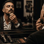 boucs barbe ajustement miroir homme élégant