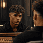 Coupe de cheveux pour homme frisé avec boucles définies